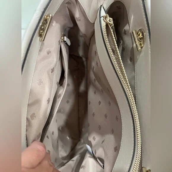 Authentic Kate Spade Natalia Smooth Quilted tote in Parchment color - Picture 6 of 11